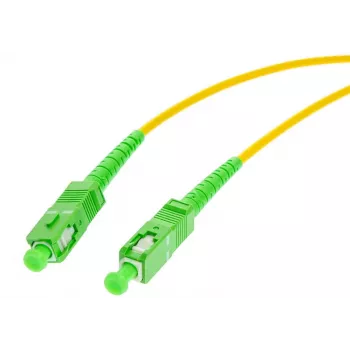 OPTIX vienmodu 9/125 Simpleksa šķiedras savienojuma vads, 3m, SC/APC uz SC/APC, 3.0mm LSZH dzeltens