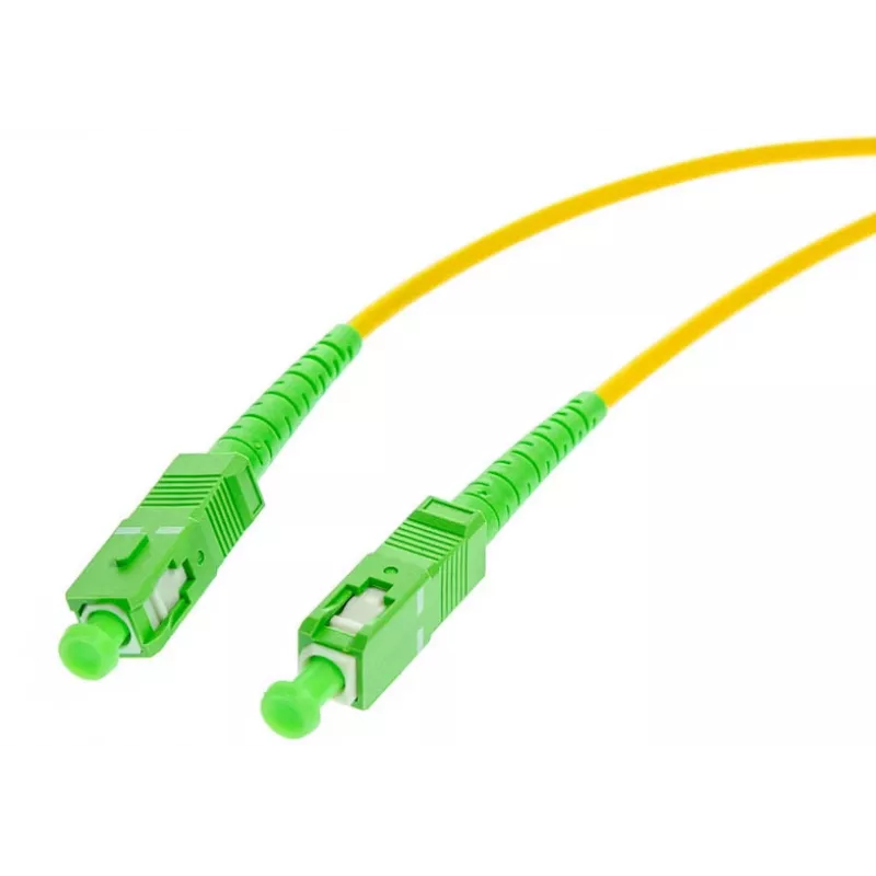 OPTIX vienmodu 9/125 Simpleksa šķiedras savienojuma vads, 3m, SC/APC uz SC/APC, 3.0mm LSZH dzeltens