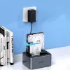 ORICO 6626C3-C-V1 2-Drive Docking Station ar bezsaistes klonēšanas funkciju 2.5 inch/3.5 inch SATA HDD/SSD - Pelēks