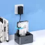 ORICO 6626C3-C-V1 2-Drive Docking Station ar bezsaistes klonēšanas funkciju 2.5 inch/3.5 inch SATA HDD/SSD - Pelēks