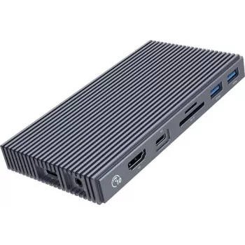 ORICO M.2 NVMe Docking Station ar aktīvu PD 100W, HDMI 2.0, Audio, RJ-45, karšu lasītājs - Pelēks (CDH-9N-GY-BP)