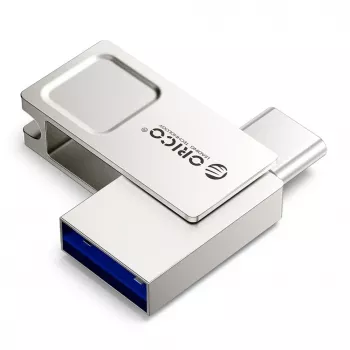ORICO U301 32GB Dual USB-A & USB-C USB 3.2 Gen 1 zibatmiņa, sudraba
