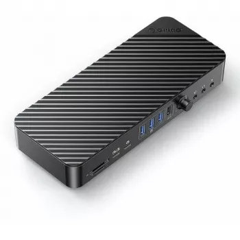 ORICO USB-C 10 Gbps Docking Station, 2x DP 4K, HDMI 4K, PD 60W, 6x USB-A, SD/TF karšu lasītājs, Audio (DKA20-V1-EU-BK-EP)