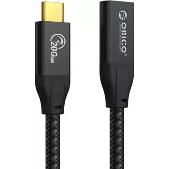 ORICO USB-C 3.2 Gen 2x2 pagarinājuma kabelis – 20Gbps, 100W PD, 4K@60Hz, 1m, melns