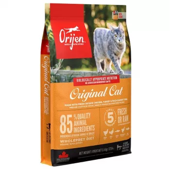 ORIJEN Cat Original 17kg – Bioloģiski atbilstoša bezgraudu sausā kaķu barība, 85% svaigas vai jēlas dzīvnieku izcelsmes sastāvdaļas