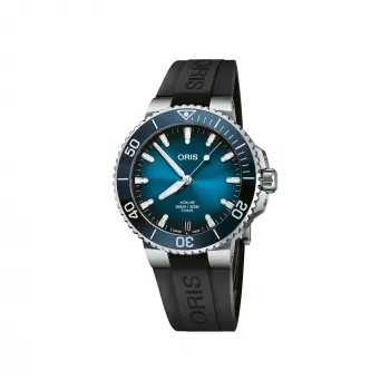 ORIS vīriešu niršanas pulkstenis 41350742274FC 41,50mm Automātisks Zils ciparnīca Zila gumijas siksniņa