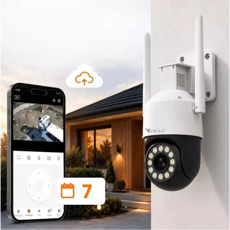 ORLLO TZ11 4K 8MP PTZ IP kamera ar Wi-Fi un 4G LTE, Tuya Smart, Pan-Tilt, āra novērošanai