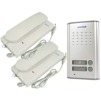 ORNO Fossa Multi OR-DOM-RL-903 divu dzīvokļu domofona komplekts, balts/sudraba