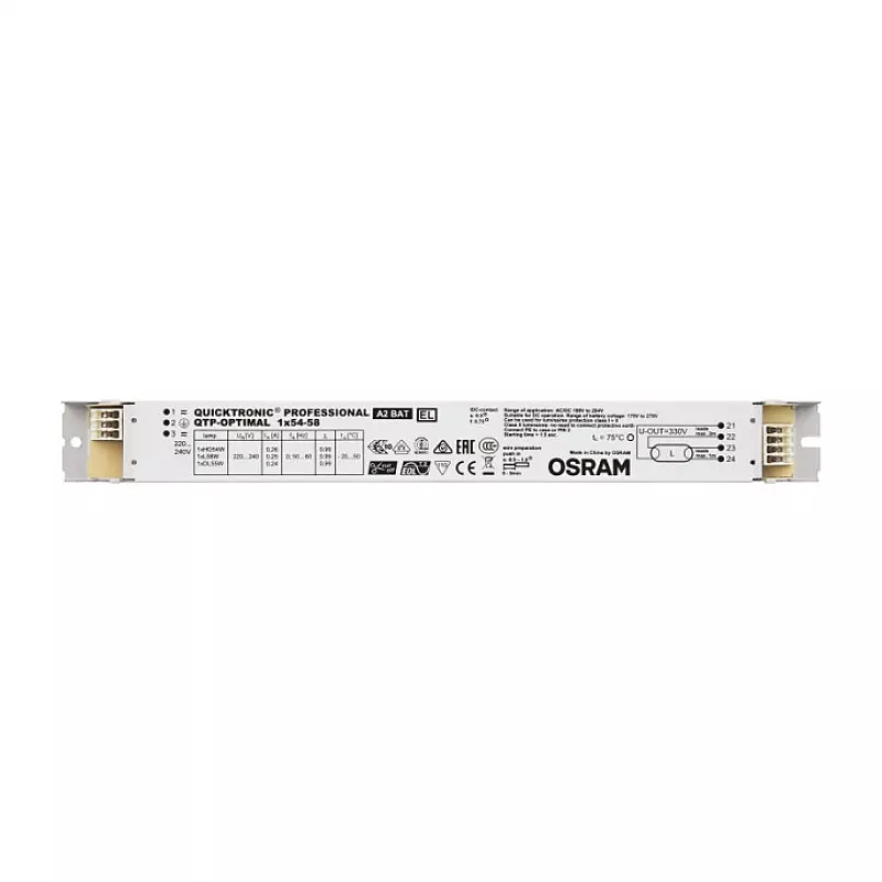 OSRAM QTP-OPTIMAL 1x54-58/220-240 EVG elektroniskais balasts T5/T8 dienasgaismas spuldzēm (16/26mm)