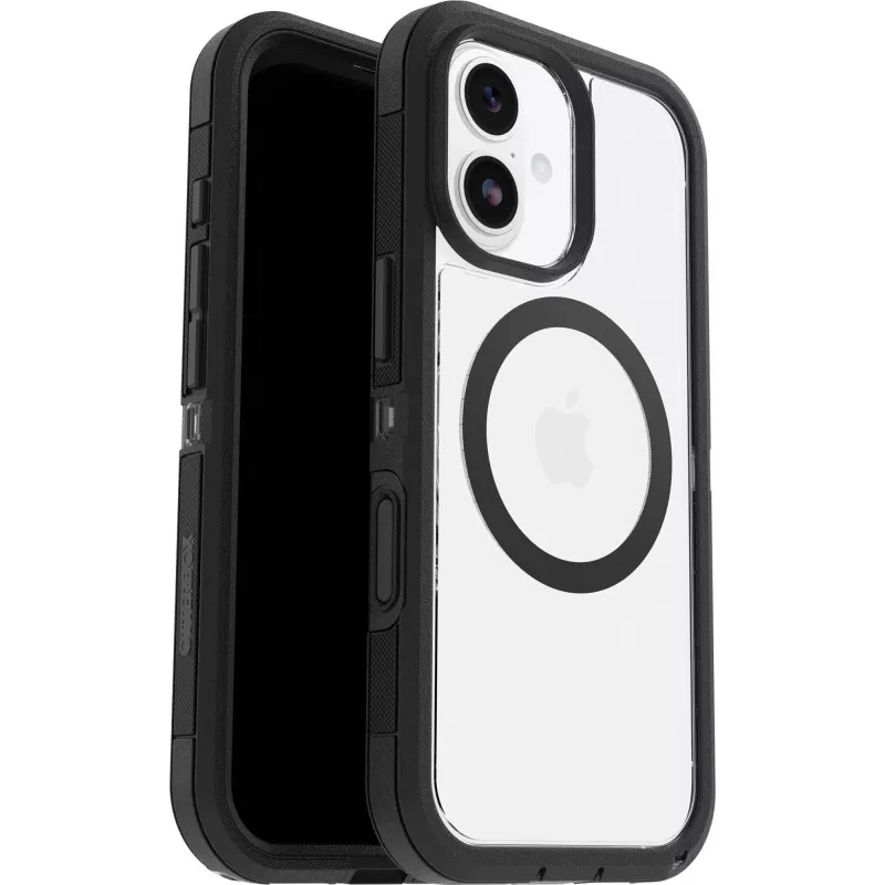 OtterBox Defender Pro XT Clear Camera Control Case for iPhone 17, Clear/Black
