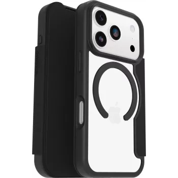 OtterBox React Folio MagSafe iPhone 17 Pro Black Crystal - Caurspīdīgs/Melns