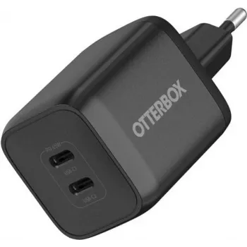 OtterBox Standard 65W GaN USB-C sienas lādētājs ar 2 portiem (45W+20W PD) Melns