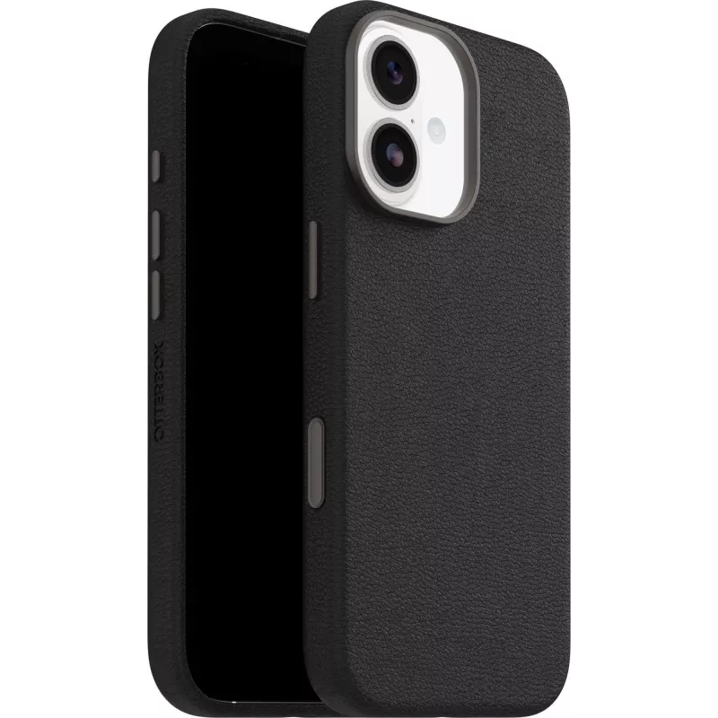 OtterBox Symmetry Cactus Leather Camera Control Case for iPhone 17 - Noir Ash Black