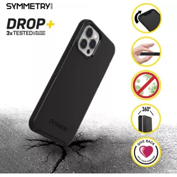 OtterBox Symmetry Series aizmugurējais vāciņš Apple iPhone 12 / 12 Pro - melns 77-66197