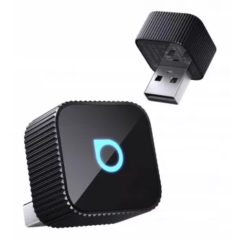 OTTOCAST Mini Cube T3 bezvadu CarPlay un Android Auto adapteris, Bluetooth 5.0, Wi-Fi 5, USB-C, melns