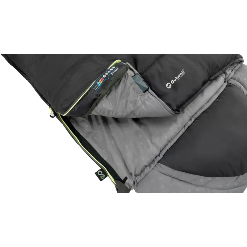 Outwell Contour guļammaiss 220 x 85 cm -13/+16 °C kreisais rāvējslēdzējs