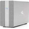 OWC Mercury Elite Pro Dual 2 nodalījumu RAID korpuss ar 3 portu USB centrmezglu, USB 3.2 Gen 2 Type-C (sudraba)