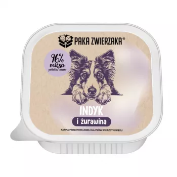 PAKA ZWIERZAKA Turcija un dzērvenes mitrā suņu barība – bez graudiem, 150 g paciņa