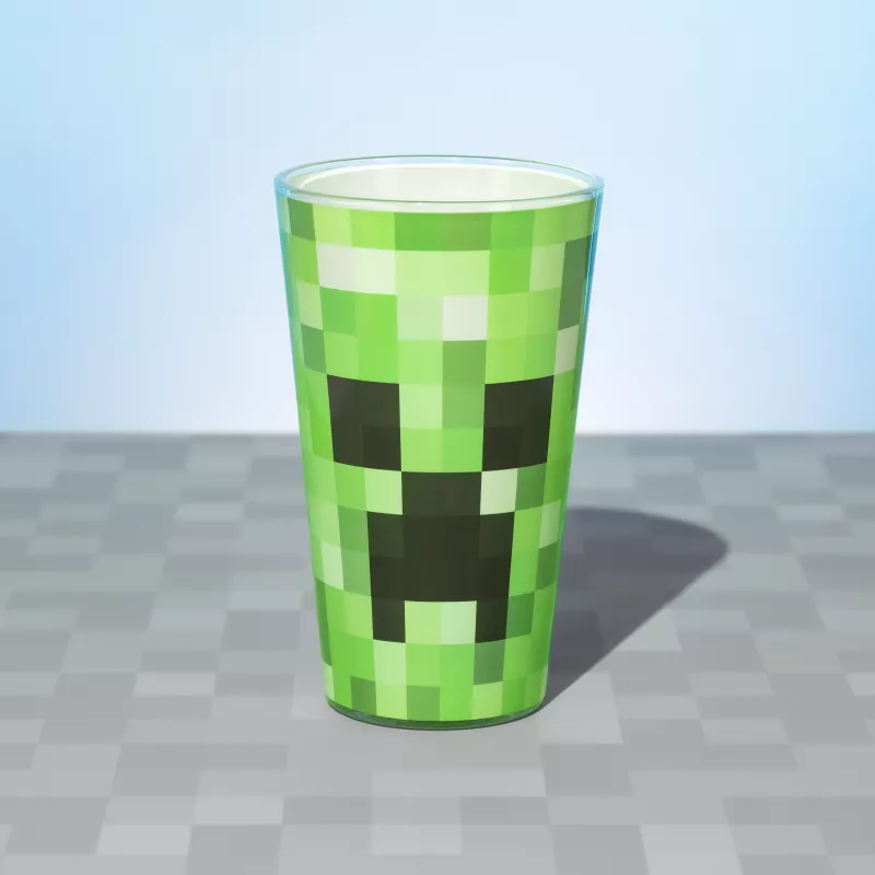 Paladone Creeper Glass - Oficiāli licencēta Minecraft dzeramā glāze 400ml