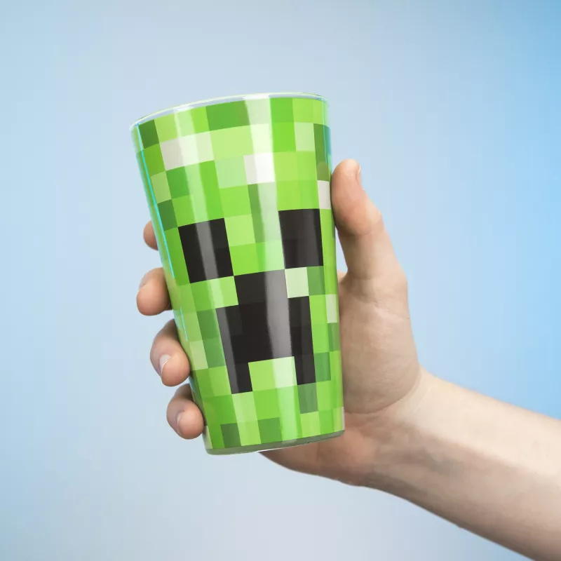 Paladone Creeper Glass - Oficiāli licencēta Minecraft dzeramā glāze 400ml