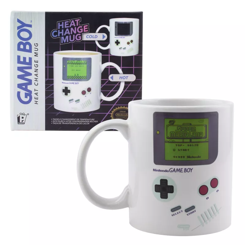 Paladone Game Boy Heat Change Mug 300 ml Keramika Pelēks/Melns