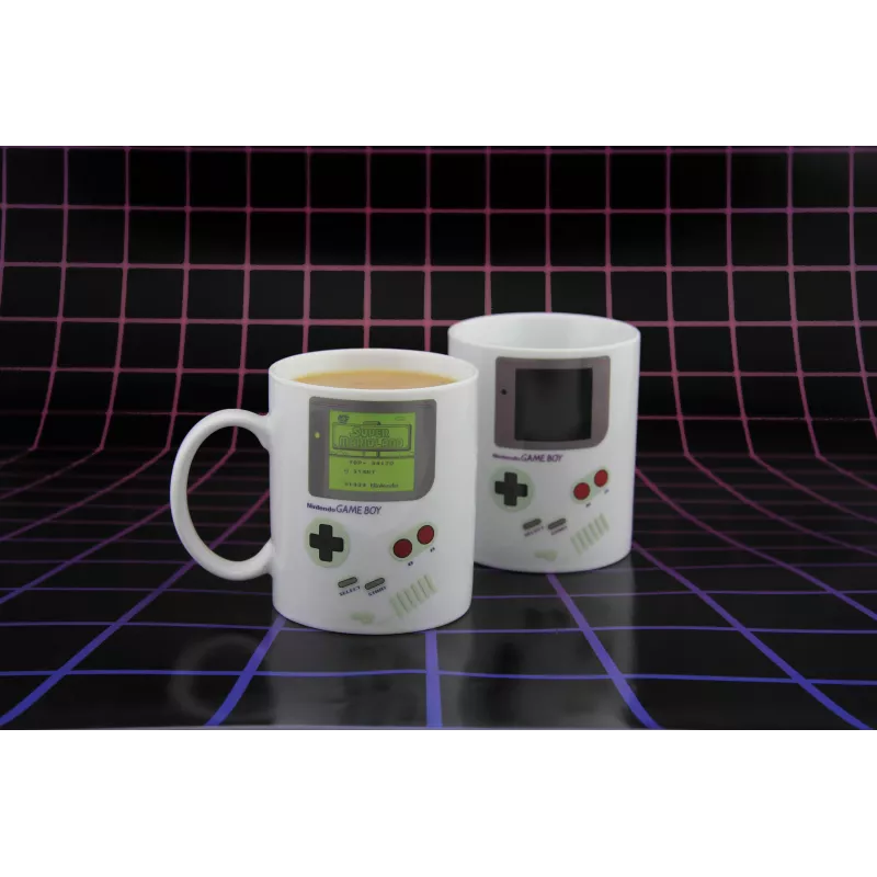Paladone Game Boy Heat Change Mug 300 ml Keramika Pelēks/Melns