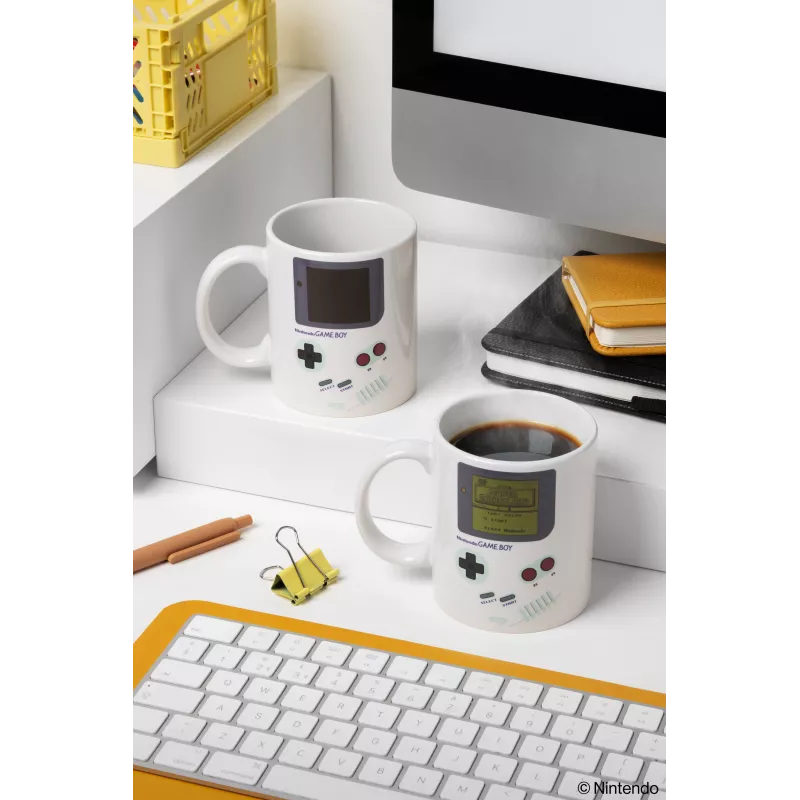 Paladone Game Boy Heat Change Mug 300 ml Keramika Pelēks/Melns