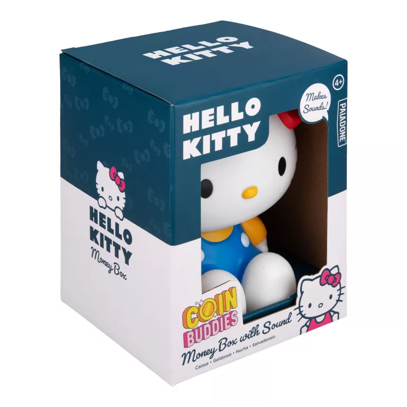 Paladone Hello Kitty formas krājkasīte - Keramikas monētu banka, oficiāla Sanrio prece, balta/rozā/melna, 13.5 x 13.5 x 16.5 cm