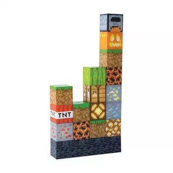 Paladone Minecraft bloku celtniecības gaisma - 16 LED bloki, USB barošana, silti balta, savienojams komplekts