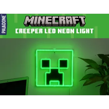 Paladone Minecraft Creeper pie sienas stiprināma LED neona gaisma