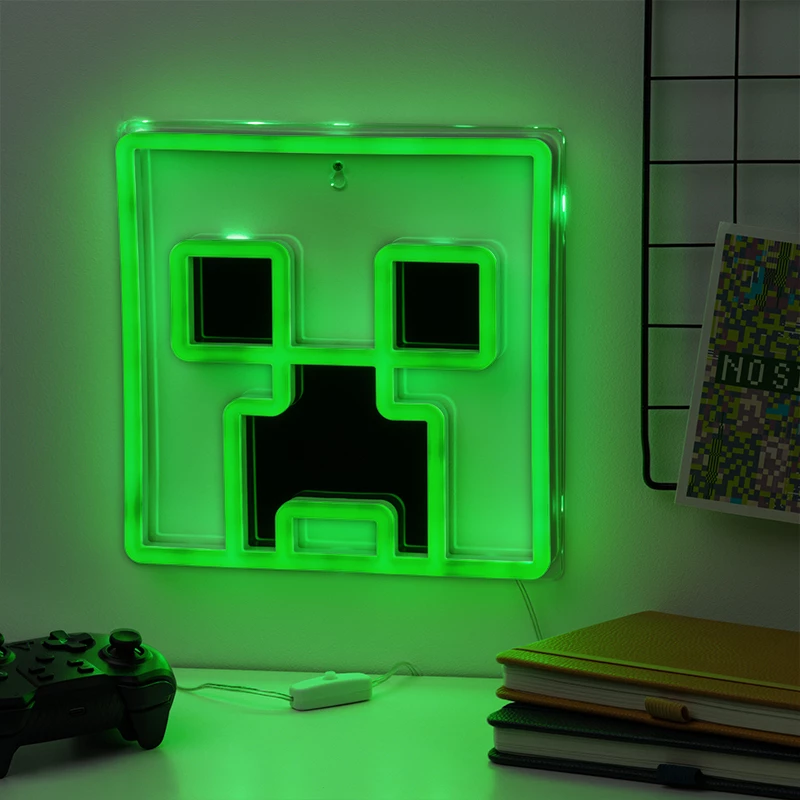 Paladone Minecraft Creeper pie sienas stiprināma LED neona gaisma