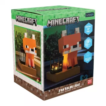 Paladone Minecraft Fox Solar Light - LED āra dekoratīvā figūriņa ar krēslas sensoru, silti baltu mirdzumu un ūdensizturīgu dizainu