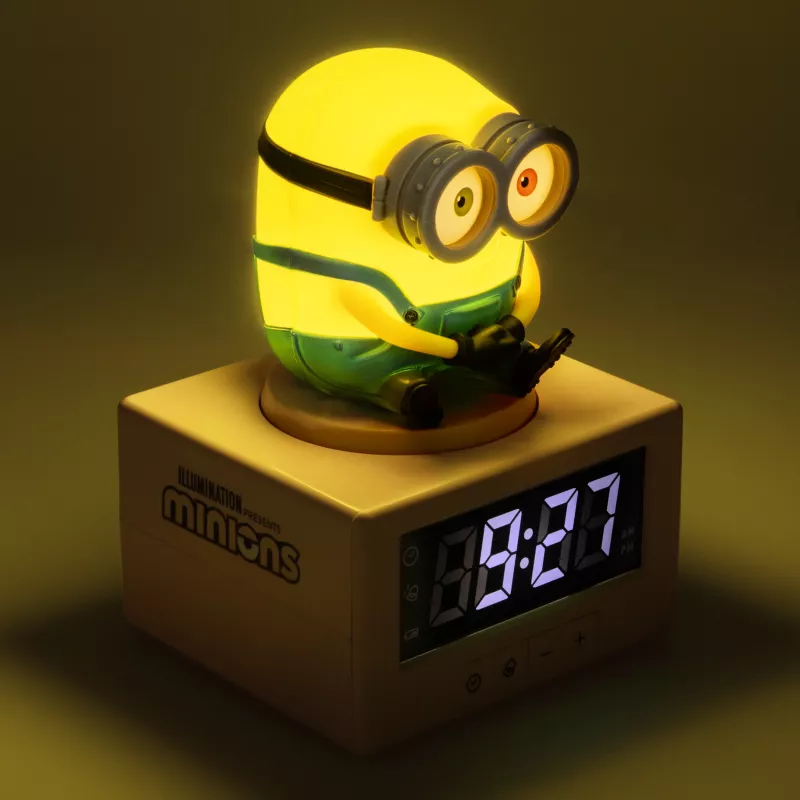 Paladone Minions Icon modinātājs - digitālais LED, USB barošana, snaudas funkcija