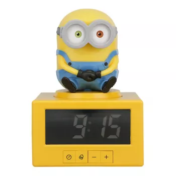Paladone Minions Icon modinātājs - digitālais LED, USB barošana, snaudas funkcija