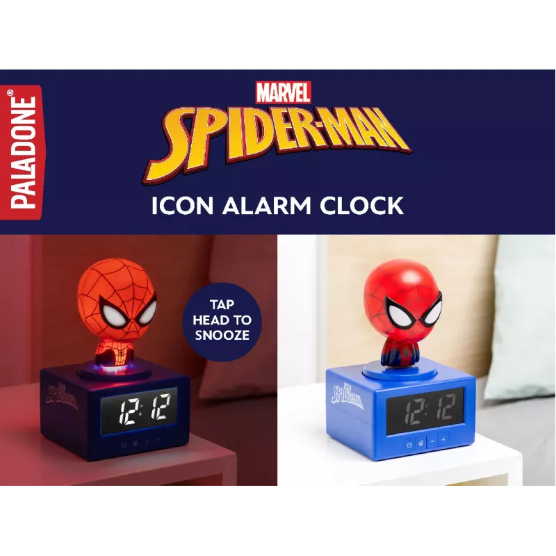 Paladone Spider-Man Icon modinātājpulkstenis - digitāls LED, sarkans/melns