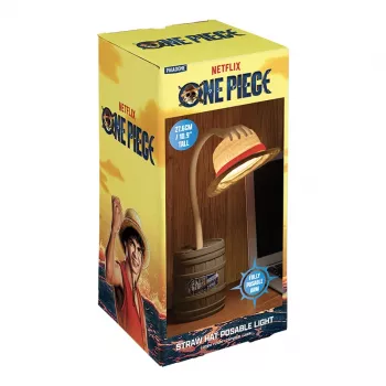 Paladone Salmu cepures pozējams LED lukturis - One Piece Luffy galda lampa, USB barošana