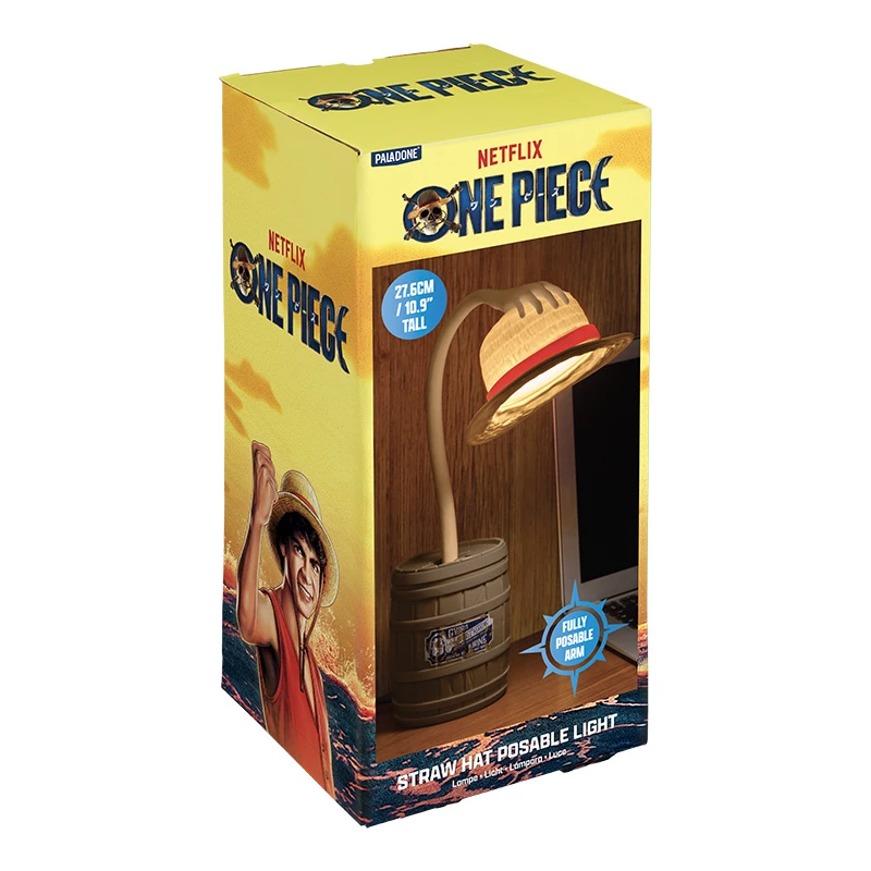 Paladone Salmu cepures pozējams LED lukturis - One Piece Luffy galda lampa, USB barošana