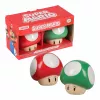 Paladone Super Mario sēņu sāls un piparu trauciņu komplekts (sarkanā super sēne un zaļā 1-Up sēne)