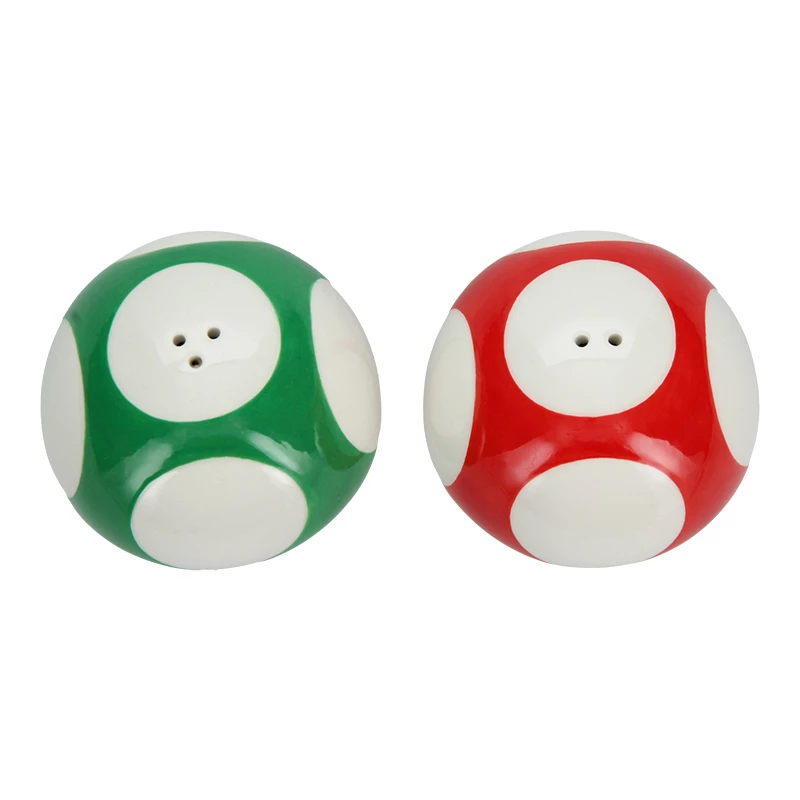 Paladone Super Mario sēņu sāls un piparu trauciņu komplekts (sarkanā super sēne un zaļā 1-Up sēne)