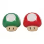 Paladone Super Mario sēņu sāls un piparu trauciņu komplekts (sarkanā super sēne un zaļā 1-Up sēne)