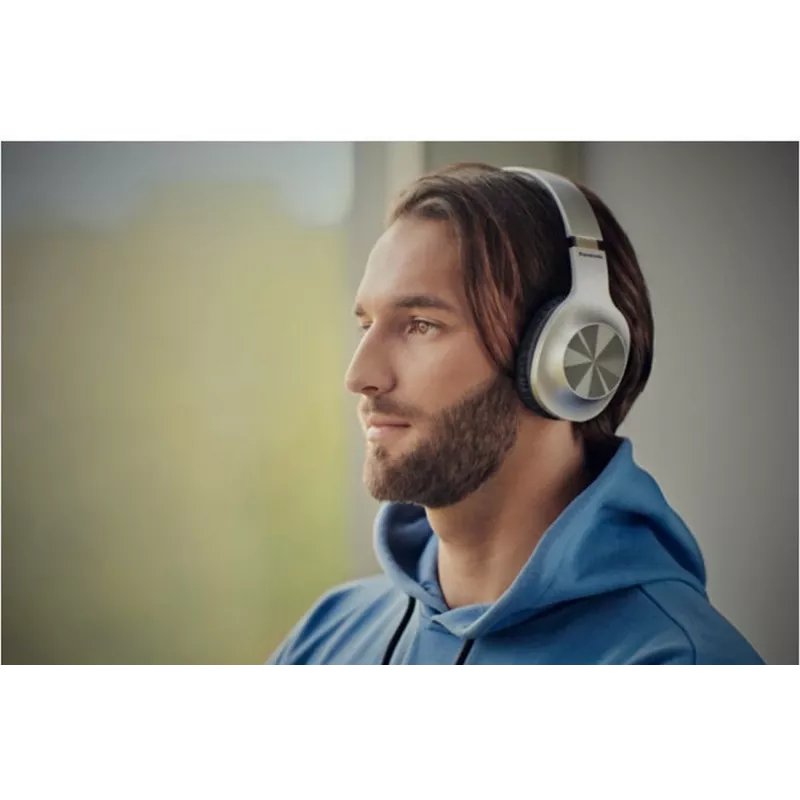 Panasonic RB-HX220BDES bezvadu austiņas uz auss ar 23 stundu akumulatoru, Bluetooth 5.0, iebūvētu mikrofonu, salokāmu dizainu - melna
