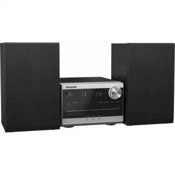 Panasonic SC-PM272EG-S Micro Hi-Fi System ar CD, Bluetooth, DAB/DAB+ radio, USB un AUX - Sudraba (20W RMS)
