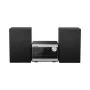Panasonic SC-PM272EG-S Micro Hi-Fi System ar CD, Bluetooth, DAB/DAB+ radio, USB un AUX - Sudraba (20W RMS)