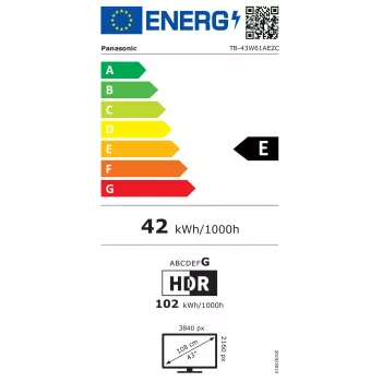 PANASONIC TB-43W61AEZC 43 collu LED televizors UHD 4K HDR Multituner TiVo Smart TV