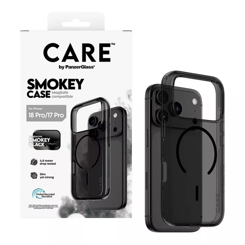 PanzerGlass CARE Smokey apvalks ar melnu MagSafe iPhone 17 Pro