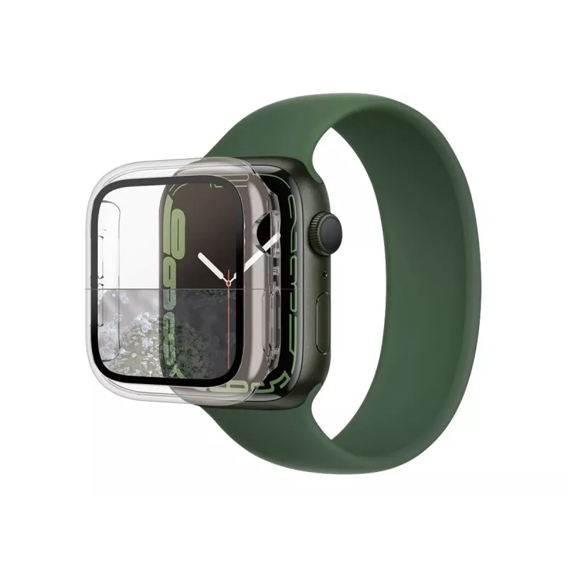 PanzerGlass pilna korpusa aizsargs Apple Watch Series 7/8/9 41mm – caurspīdīgs 9H rūdītais stikls