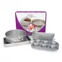 Patisse PAT-03673 Neslīdošs apaļš kūkas veidņu komplekts, 4 gab. (18-24 cm), oglekļa tērauds, melns