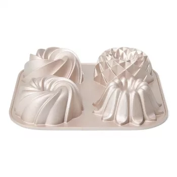 Patisse PAT-04520 nepiedegošs oglekļa tērauda mini bundt kūku formu komplekts, 6 gab., 7 cm, melns
