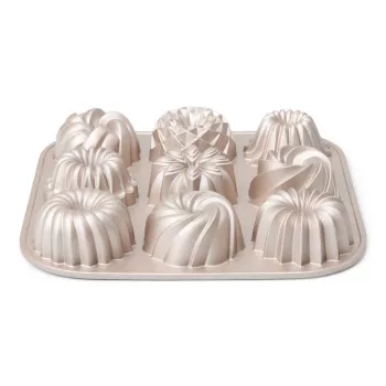 Patisse PAT-04521 nepiedegoša oglekļa tērauda mini bundt kūku formu komplekts, 6 gab., melns