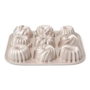 Patisse PAT-04521 nepiedegoša oglekļa tērauda mini bundt kūku formu komplekts, 6 gab., melns